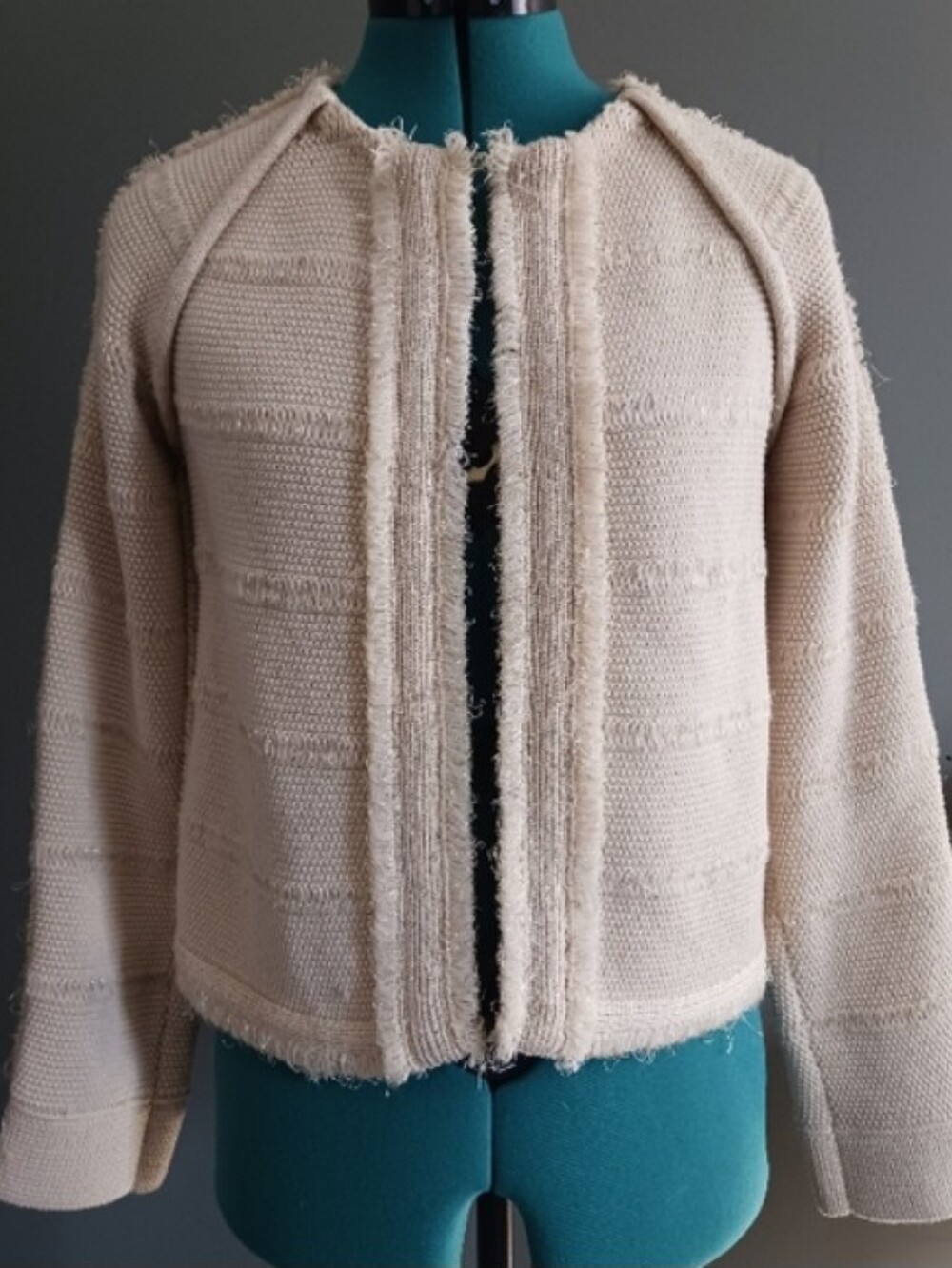 Chloe Cardigan Blazer Antique White Sweater Size S